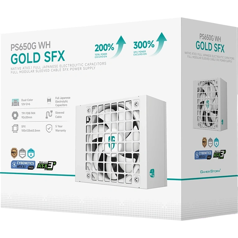 Блок питания Deepcool 650W GAMERSTORM PS650G WH White 16 Pin (PCIe 5.0 Connector Cable Details)