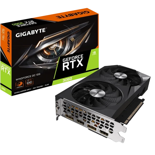 Видеокарта Gigabyte NVIDIA GeForce RTX 3060 Windforce (GV-N3060WF2OC-12GD 2.0) купить! 