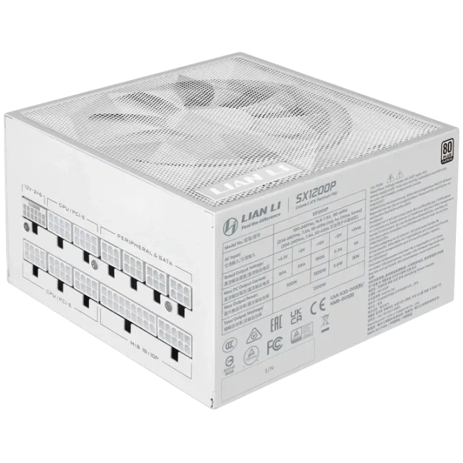 Блок питания Lian Li 1200W SX1200P White (G9P.SX1200P.W000.RU) 16 Pin (PCIe 5.1 Connector Cable Details) купить! 