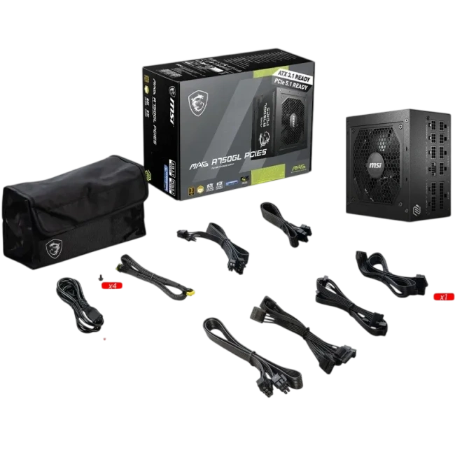 Блок питания MSI 750W MAG A750GL 306-7ZP8B11-CE0 16 Pin (PCIe 5.1 Connector Cable Details) купить! 
