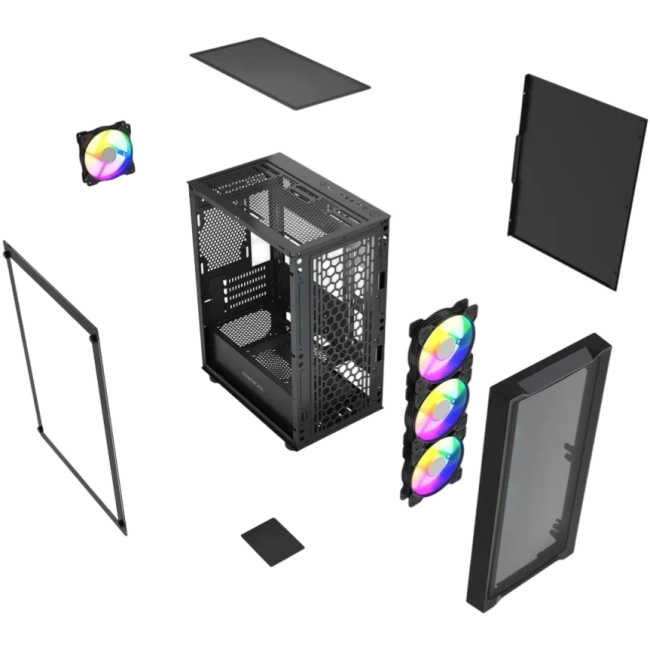 Компьютерный корпус Powercase Mistral Micro EM19 TG ARGB Black (CMMEM19B-A4) купить! 