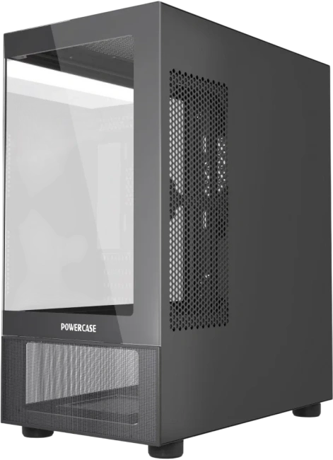 Компьютерный корпус Powercase Vision Micro M2 TG Black (CVMBM2-L0) купить! 