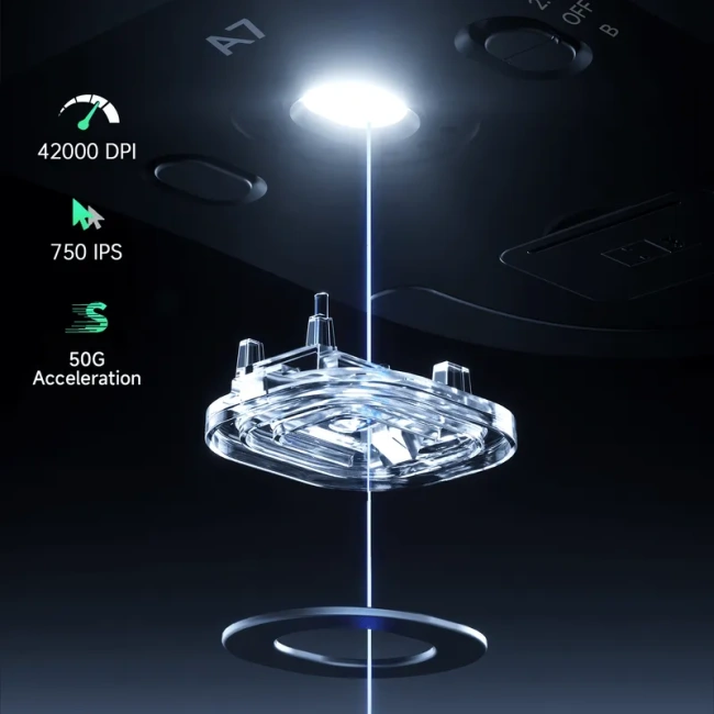 Мышь беспроводная mchose A7 PRO, радиоканал/bluetooth, 8KHz, белая