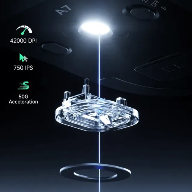Мышь беспроводная mchose A7 PRO, радиоканал/bluetooth, 8KHz, розовая