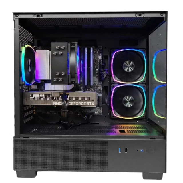 Игровой компьютер 992604 (Ryzen 5 7500F 3.7 ГГц/AMD B650/32 ГБ DDR5 6 ГГц/1024 ГБ SSD/RTX 5060 Ti 16 ГБ/Wi-Fi/650W/Powercase Vision Micro M3B TG ARGB Black) - купить по выгодной цене!
