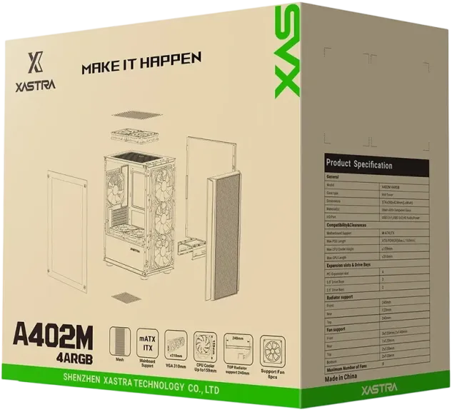 Компьютерный корпус XASTRA A402M 4ARGB Black (A402M-4FC12A-BK) купить! 