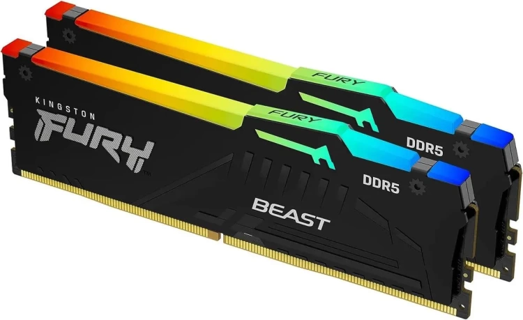 Оперативная память DDR5 16 Gb 5600 MHz Kingston FURY Beast RGB AMD Black (KF556C36BBEAK2-16) купить! 
