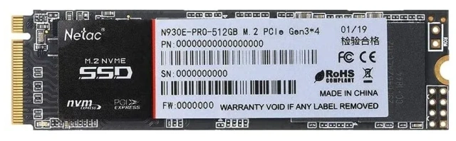 Твердотельный накопитель SSD 512 ГБ M.2 NVMe Netac (NT01N930E-512G-E4X) купить! 