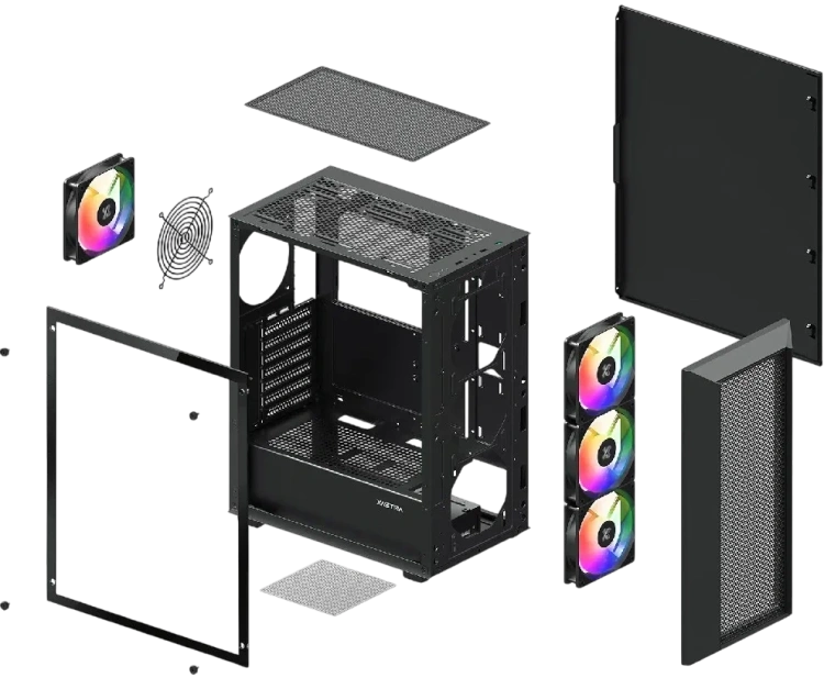 Офисный компьютер 990517 (Core i5-14400 2,5 ГГц/Intel B760/32 ГБ DDR5 6  ГГц/1024 ГБ SSD/Wi-Fi/650W/XASTRA A406 4ARGB Black) - купить! 