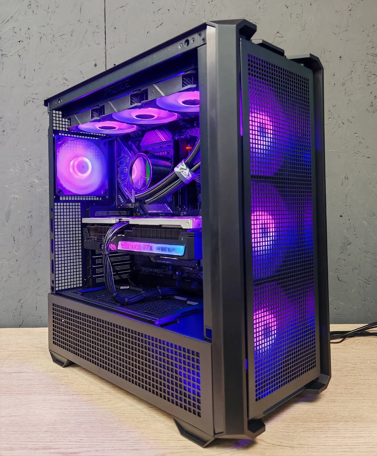 Игровой компьютер 989745 (Ryzen 9 7950X3D 4,2 ГГц/AMD B850/32 ГБ DDR5 6 ГГц/2048 ГБ SSD/RTX 5070 TI 16 ГБ/Wi-Fi/1000W/Cougar AIRFACE PRO RGB Black)