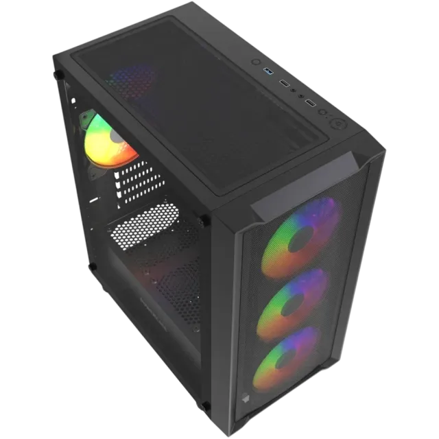 Компьютерный корпус Powercase Mistral Micro EM19 TG ARGB Black (CMMEM19B-A4) купить! 