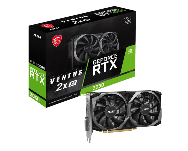 Видеокарта MSI GeForce RTX 3050 VENTUS 2X XS 8GB OC (RTX 3050 VENTUS 2X XS 8G OC), Retail купить! 