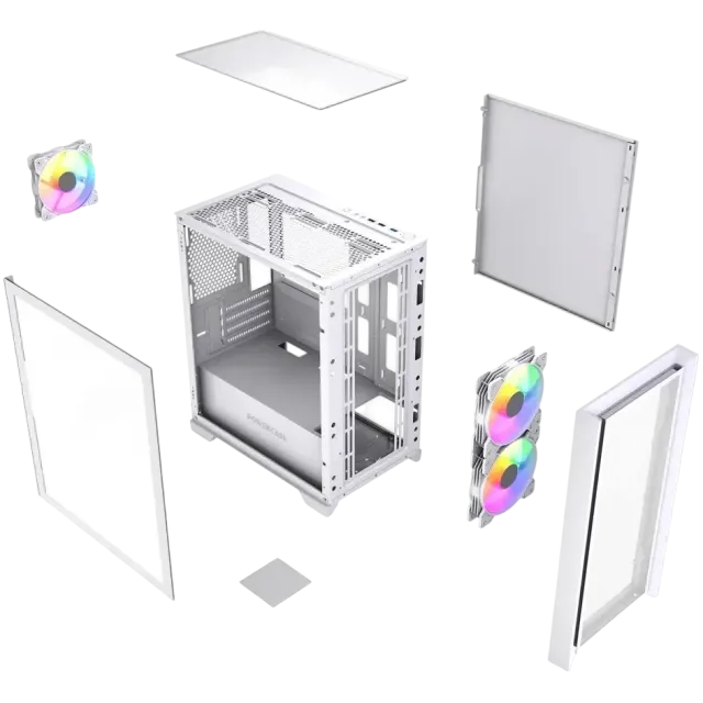 Компьютерный корпус Powercase ALISIO Micro Z3W ARGB V2 ARGB White (CAMZW-A3-V2) купить! 