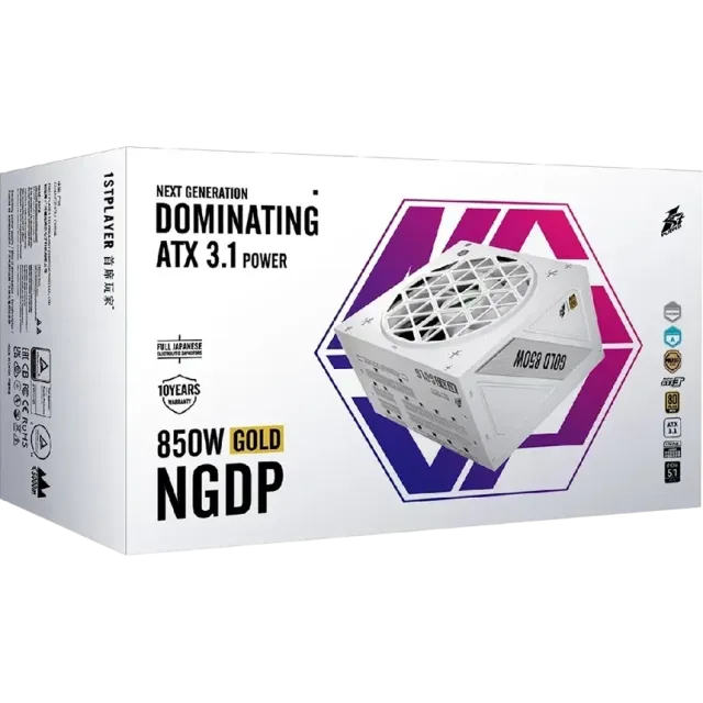 Блок питания 1STPLAYER 850W NGDP GOLD White (HA-850BA4-WH) 16 Pin (PCIe 5.0 Connector Cable Details) купить! 