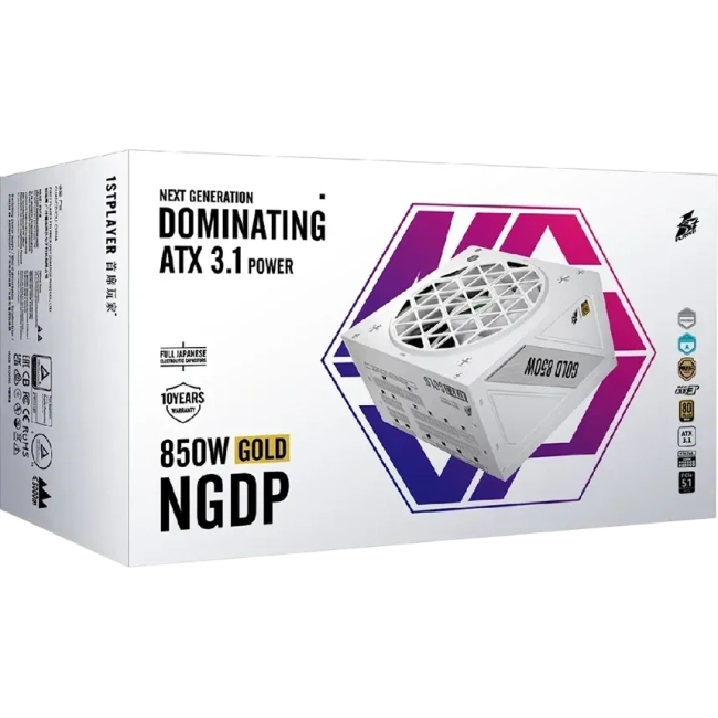 Блок питания 1STPLAYER 850W NGDP GOLD White (HA-850BA4-WH) 16 Pin (PCIe 5.0 Connector Cable Details) купить! 