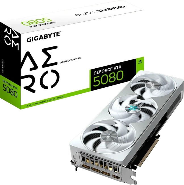 Видеокарта Gigabyte GeForce RTX 5080 AERO OC SFF 16Gb (GV-N5080AERO OC-16GD), Retail купить! 