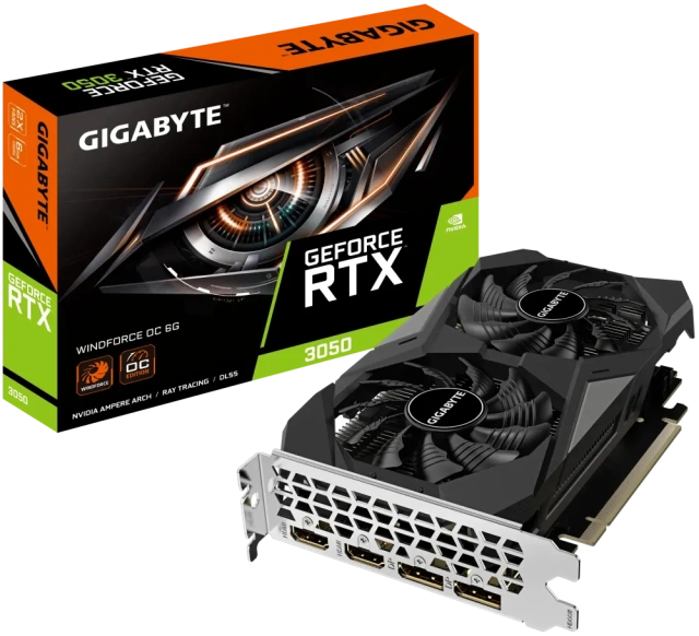 Видеокарта Gigabyte GeForce RTX 3050 OC 6Gb (GV-N3050WF2OC-6GD) купить! 
