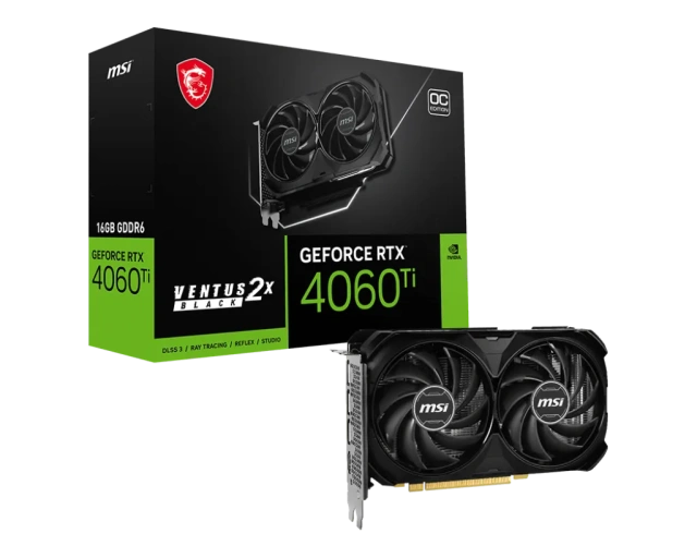 Видеокарта MSI GeForce RTX 4060 Ti VENTUS 2X 16GB OC (RTX 4060 Ti VENTUS 2X 16GB OC), Retail купить! 