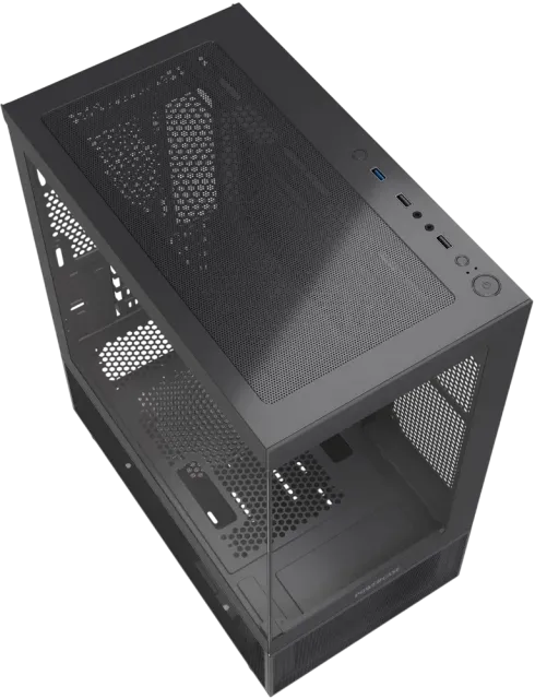 Компьютерный корпус Powercase Vision Micro M2 TG Black (CVMBM2-L0) купить! 