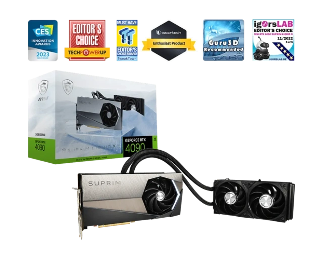 Видеокарта MSI GeForce RTX 4090 SUPRIM LIQUID X (RTX 4090 SUPRIM LIQUID X 24G), Retail купить! 