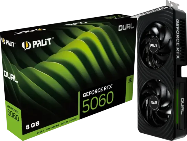 Видеокарта Palit GeForce RTX 5060 Dual (NE75060019P1-GB2063D), Retail купить! 