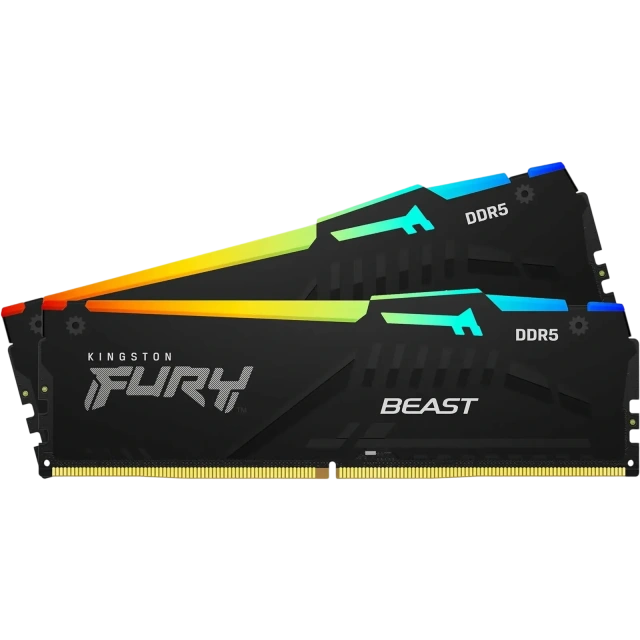 Оперативная память DDR5 16 Gb 5600 MHz Kingston FURY BEAST RGB (KF556C40BBAK2-16) купить! 