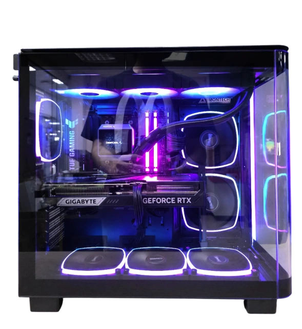 Игровой компьютер 989550 (Ryzen 5 9600X 3,9 ГГц/AMD B850/32 ГБ DDR5 6 ГГц/1024 ГБ SSD/RTX 5070 12 ГБ/Wi-Fi/750W/Montech KING 95 PRO ARGB Black) - купить по выгодной цене!