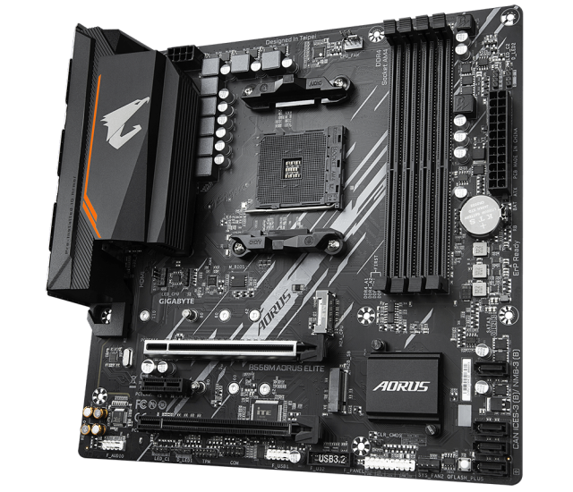 Материнская плата Gigabyte B550M AORUS ELITE (rev. 1.x) (AM4/AMD B550/4xDDR4/mATX) купить! 