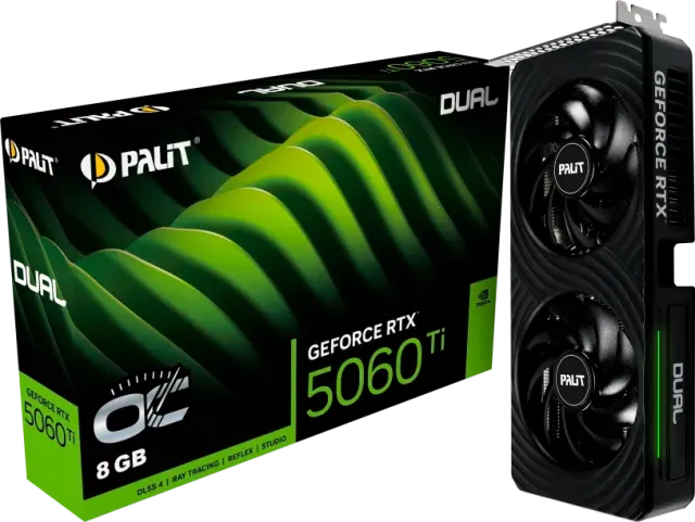 Видеокарта Palit GeForce RTX 5060 Ti Dual OC (NE7506TT19P1-GB2062D) купить! 