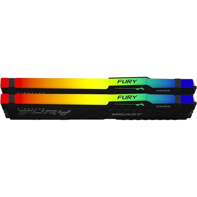 Оперативная память DDR5 32 Gb 6400 MHz Kingston FURY Beast RGB Black (KF564C32BBAK2-32) купить! 