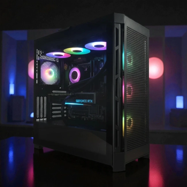 Игровой компьютер 989687 (Ryzen 7 7800X3D 4,2 ГГц/AMD B850/32 ГБ DDR5 6 ГГц/2048 ГБ SSD/RTX 4070 12 ГБ/Wi-Fi/1000W/Cougar AIRFACE PRO RGB Black) - купить по выгодной цене!