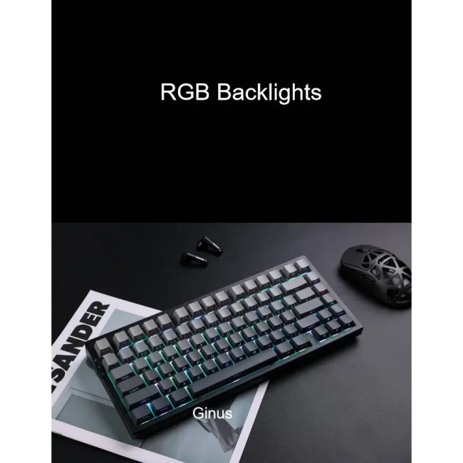 Фото - Механическая беспроводная клавиатура MCHOSE G75 PRO цвет-градиент фиолетовый, русская раскладка