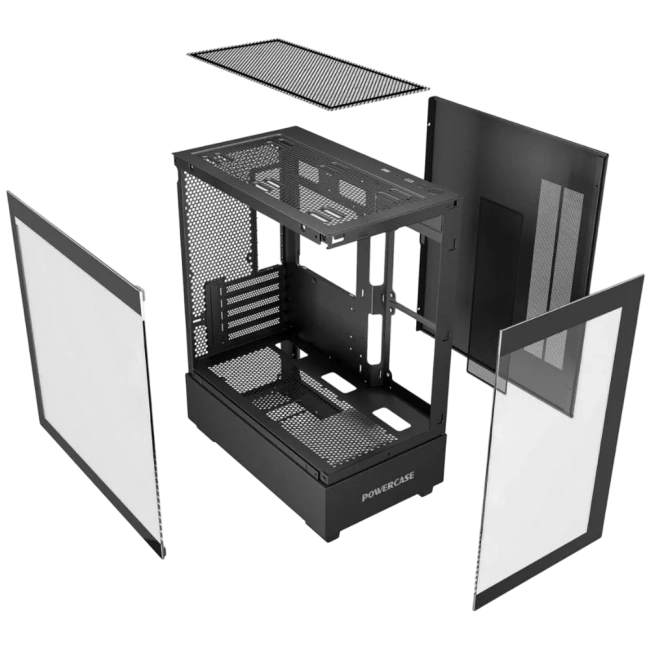 Компьютерный корпус Powercase Vision Micro M TG Black (CVMMB-L0) купить! 