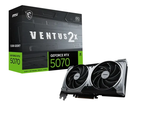 Видеокарта MSI GeForce RTX 5070 12G VENTUS 2X OC (G5070-12V2C), Retail купить! 