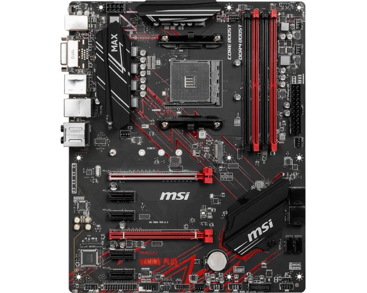 Материнская плата AMD B450 SAM4 ATX MSI B450 GAMING PLUS MAX купить! 