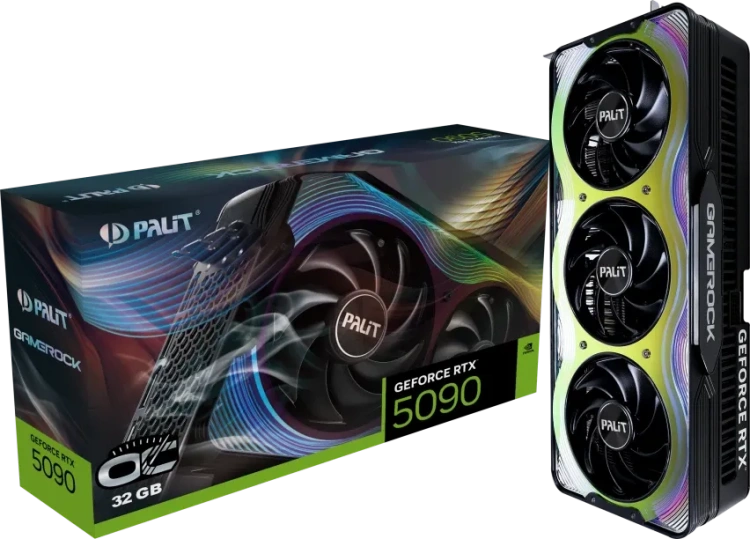 Видеокарта Palit GeForce RTX 5090 GameRock OC 32Gb (NE75090S19R5-GB2020G), Retail купить! 