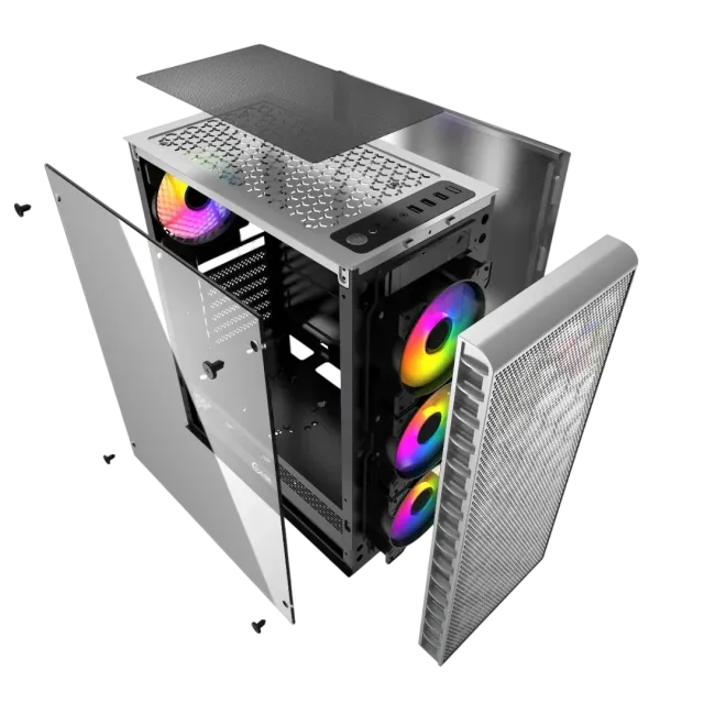 Компьютерный корпус Powercase Mistral MESH Z4С TG LED White CMIZ4CW-L4 купить! 