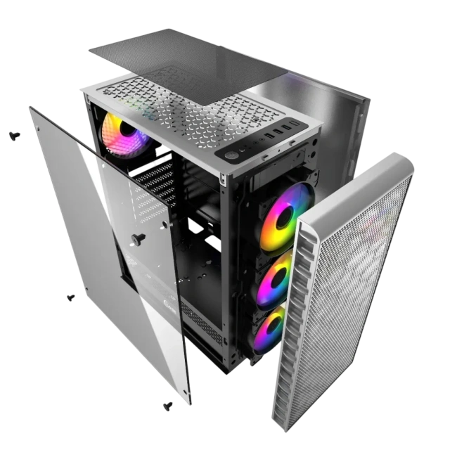 Компьютерный корпус Powercase Mistral MESH Z4С TG LED White CMIZ4CW-L4 купить! 