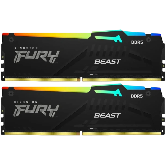 Оперативная память 32 Gb 6400 MHz Kingston FURY Beast RGB Black (KF564C32BBEAK2-32) купить! 