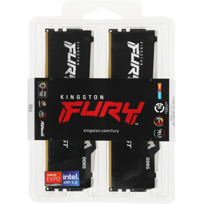 Оперативная память 32 Gb 6400 MHz Kingston FURY Beast RGB Black (KF564C32BBEAK2-32) купить! 