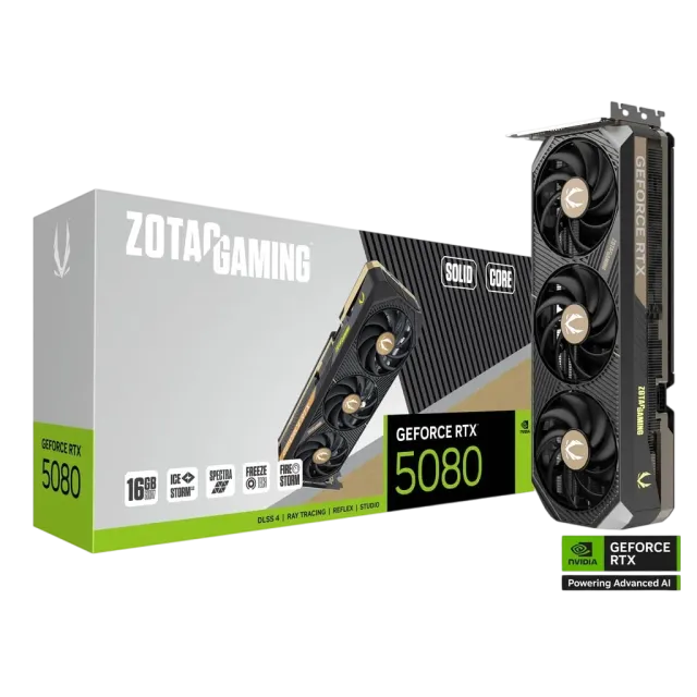 Видеокарта Zotac GeForce RTX 5080 SOLID CORE 16Gb (ZT-B50800D2-10P) купить! 