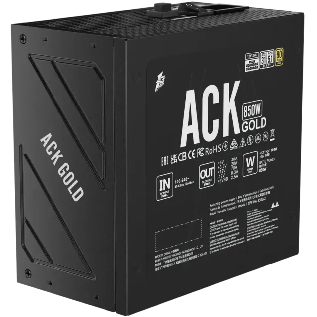 Блок питания 1STPLAYER 850W ACK GOLD  Black (HA-850BA2-BK) 16 Pin (PCIe 5.0 Connector Cable Details) купить! 