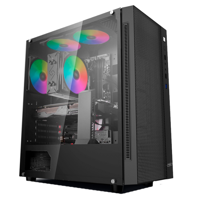 Компьютерный корпус Deepcool MATREXX 55 MESH (DP-ATX-MATREXX55-MESH) без БП, большое боковое окно, черный, ATX купить! 