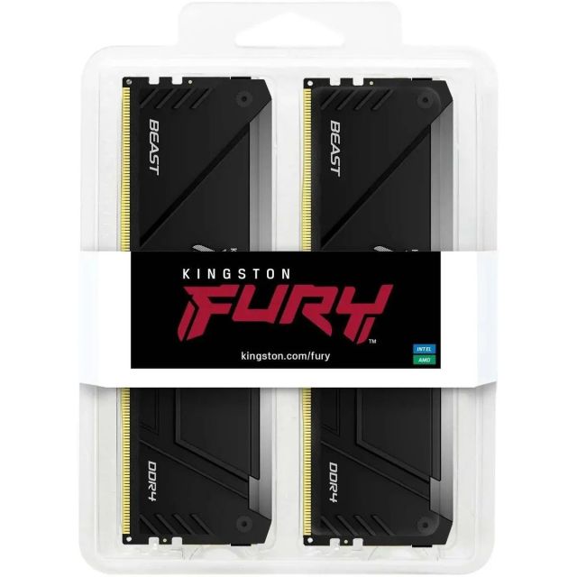 Оперативная память 64 Gb 3200 MHz Kingston FURY Beast RGB Black (KF432C16BB2AK2/64) купить! 