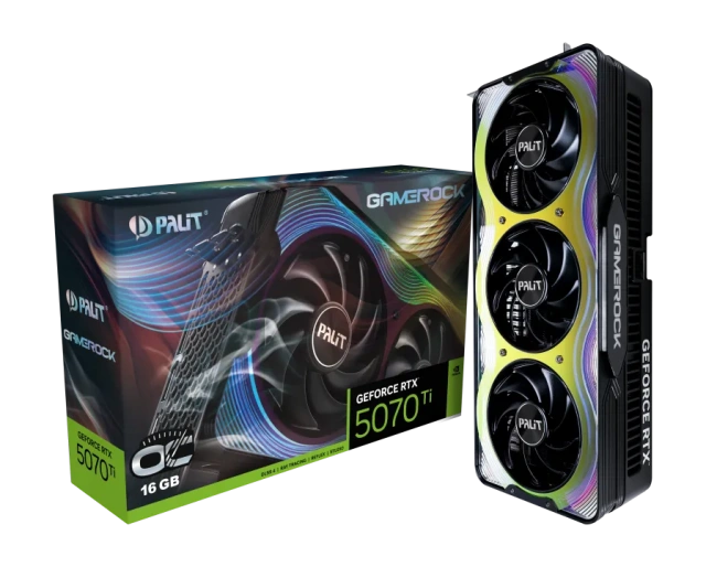 Видеокарта Palit GeForce RTX 5070 Ti GameRock OC 16Gb (NE7507TH19T2-GB2030G), Retail купить! 