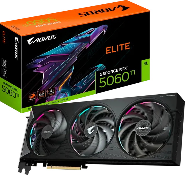 Видеокарта Gigabyte AORUS RTX 5060 Ti ELITE 16 GB (GV-N506TAORUS E-16GD), Retail купить! 