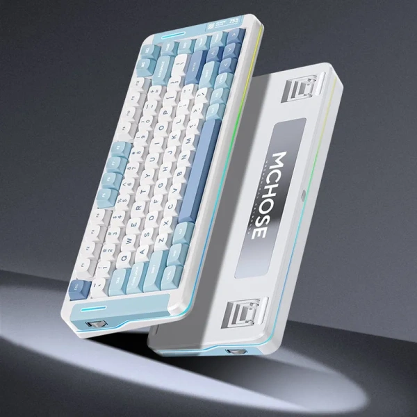 Фото - Механическая клавиатура MCHOSE X75 Icy Creamsicle Switch RGB Navy Blue радиоканал, русская раскладка