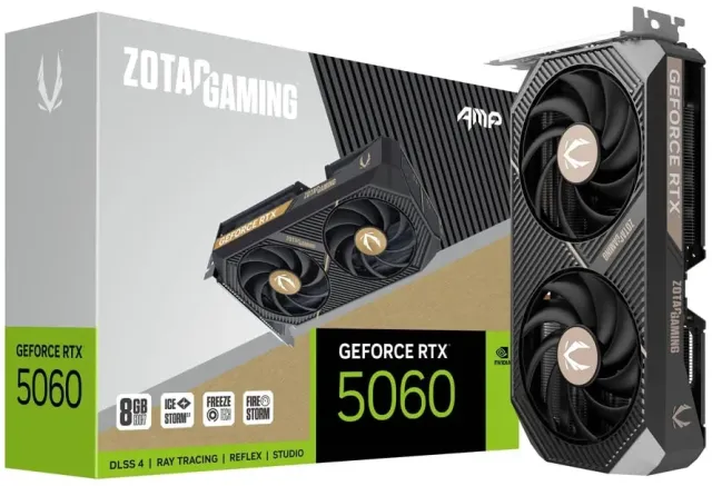 Видеокарта Zotac GeForce RTX 5060 AMP OC 8Gb (ZT-B50600F-10M), Retail купить! 