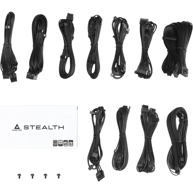 Блок питания Chieftec 1200W Stealth (SPX-1200-FC) 16 Pin (PCIe 5.0 Connector Cable Details) купить! 