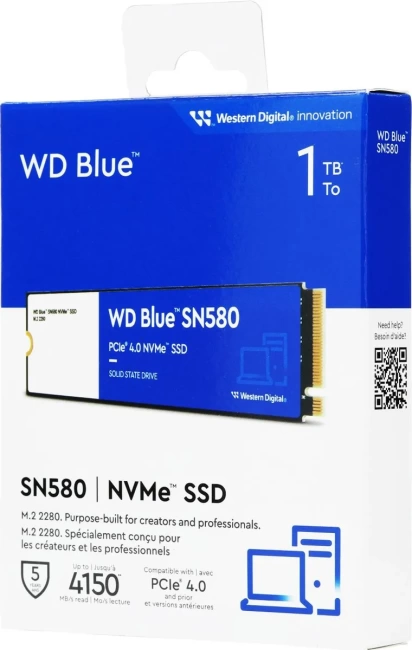 Твердотельный накопитель Western Digital 1000 Gb SN580 Blue WDS100T3B0E купить! 